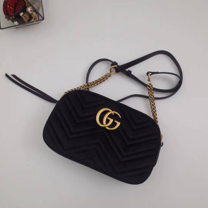Replica Gucci Gg Marmont Velvet Small Shoulder Bag 447632