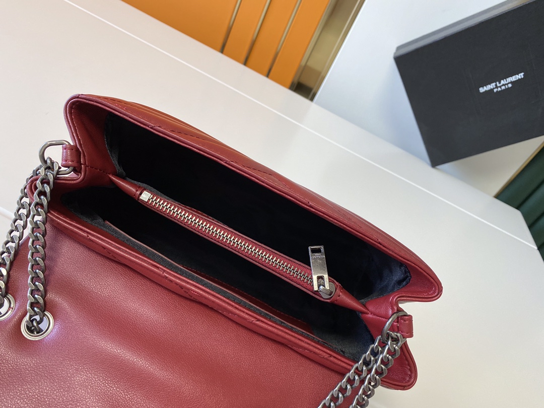 Replica Ysl Loulou Small Bag In Matelasse  Y  Leather- Black/Beige/Red