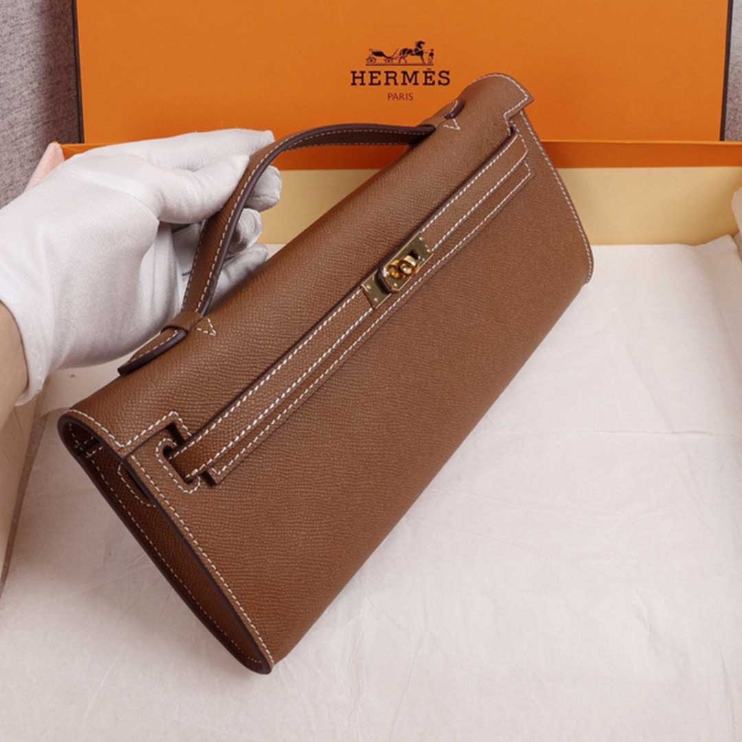 Replica Hermes Aaa-Kelly Cut Pochette Black/Brown/Blue