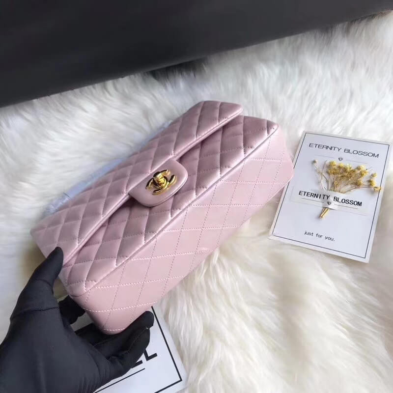 Replica Chanel 1112 Pink Gold Medium Size 2.55 Lambskin Leather Flap Bag