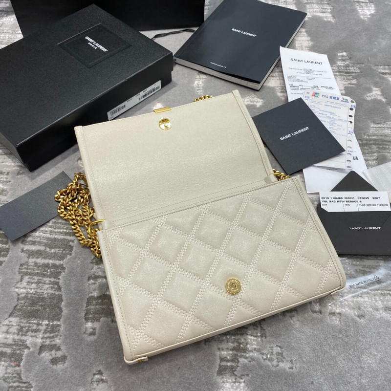 Replica Saint Laurent Becky Chain Wallet In Quilted Lambskin 585031