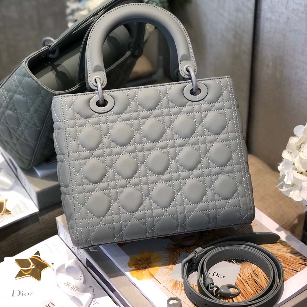 Replica Dior Aaa-Medium Lady Dr Bag Black/Pink/Grey