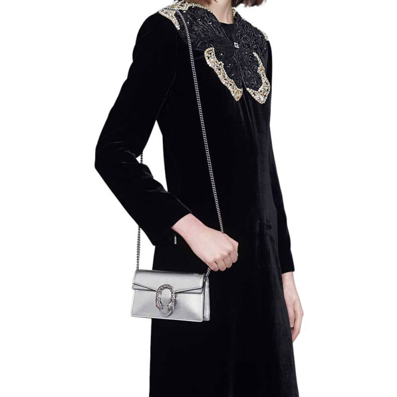 Replica Gucci Silver Dionysus Super Mini Bag 476432