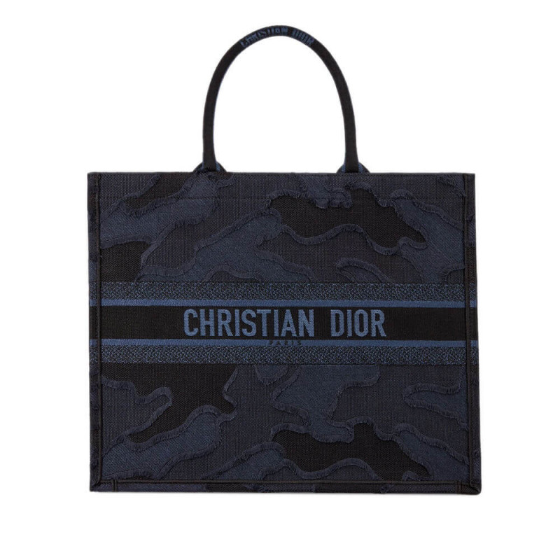 Replica Christian Dior Book Tote Blue Camouflage Embroidery M1286