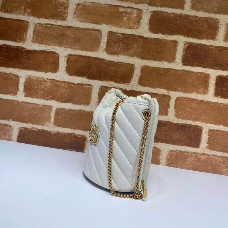 Replica Gucci Gg Marmont Mini Bucket Bag 575163 White