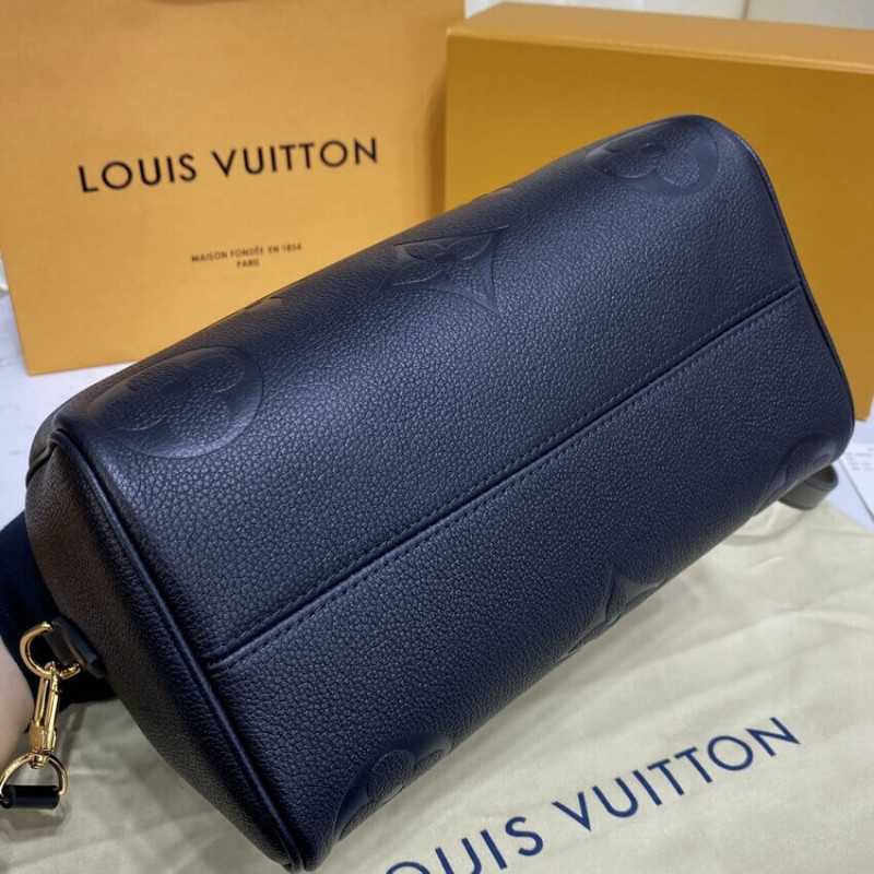 Replica Louis Vuitton Monogram Empreinte Speedy Bandouliere 25 Black