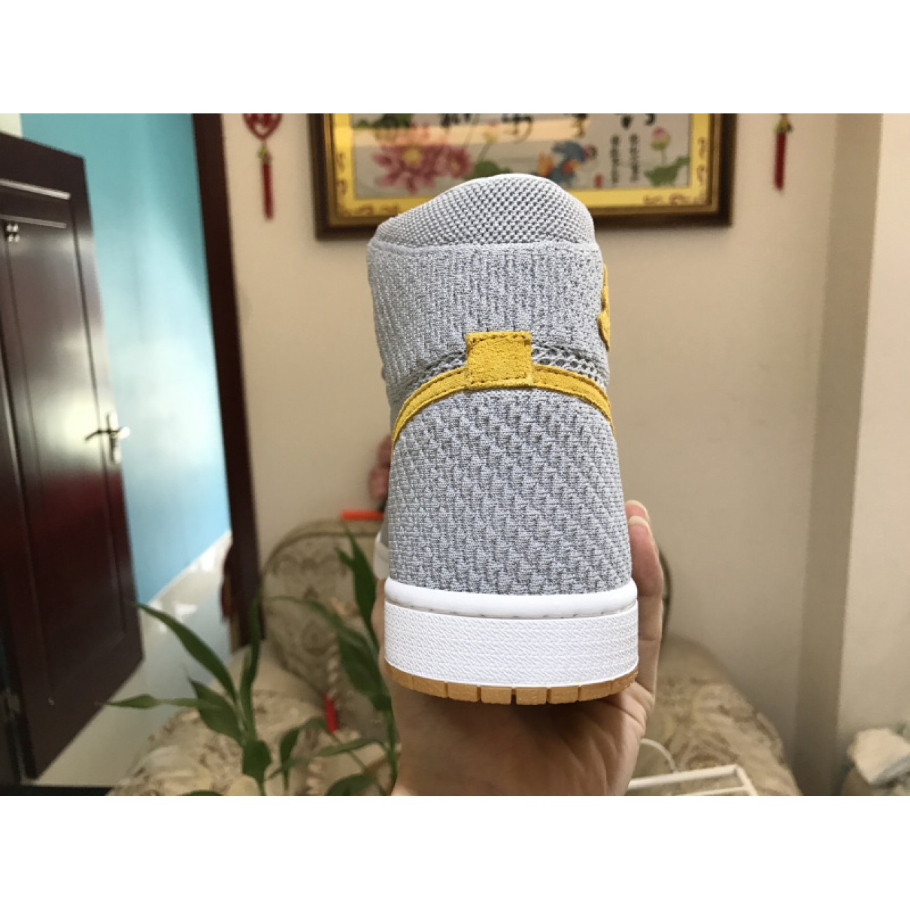 Air Jordon1 Flyknit Grey/Orange 919704-025