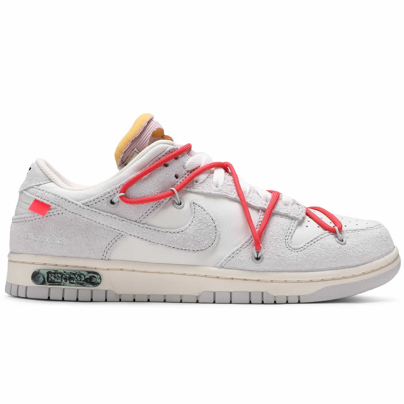 Off-White x Nike SB Dunk Low Lot 33 of 50 Sail/Neutral Grey-Chile Red DJ0950-118