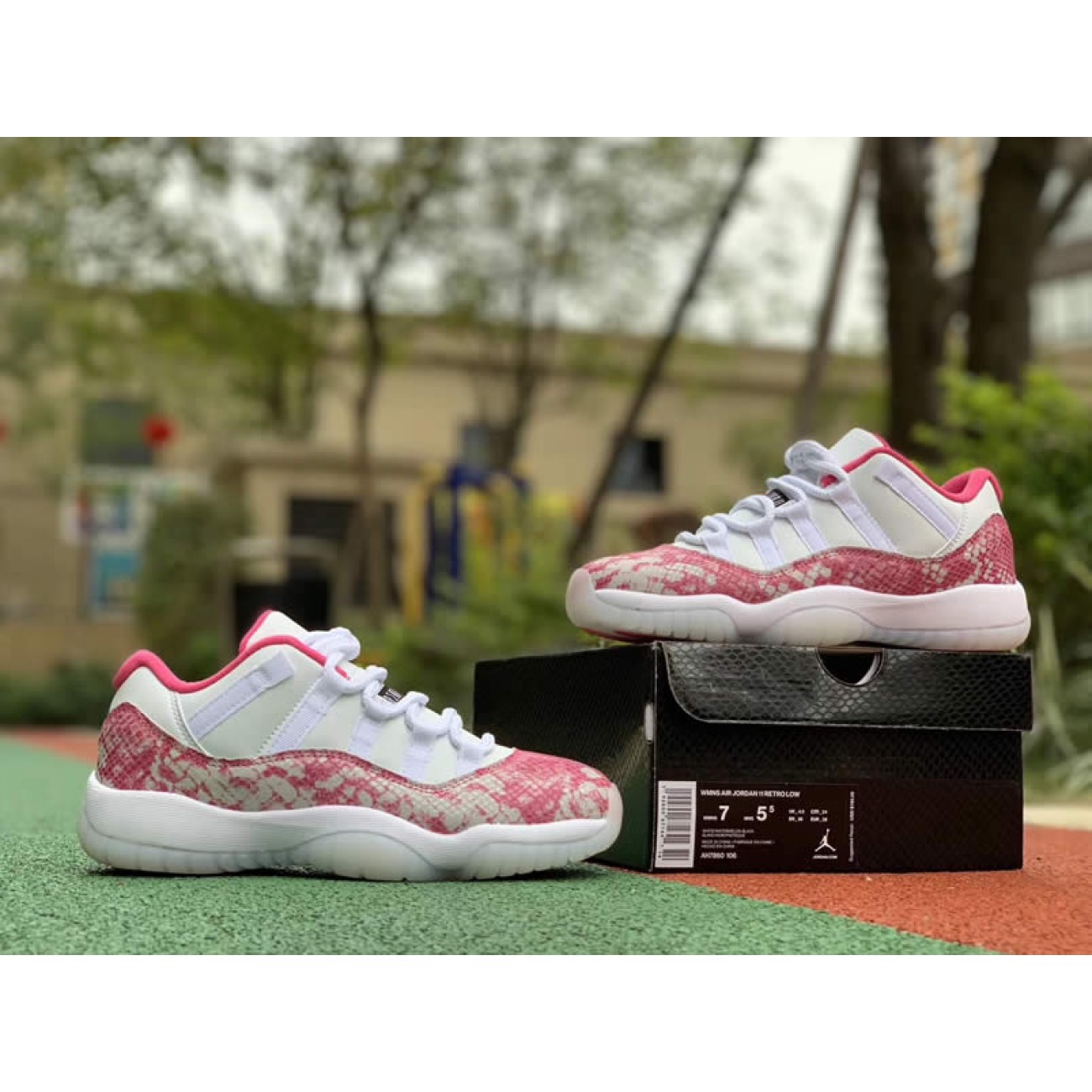 Air Jordan 11 Low Womens Wmns Snakeskin 2019 Pink Shoes AH7860-106