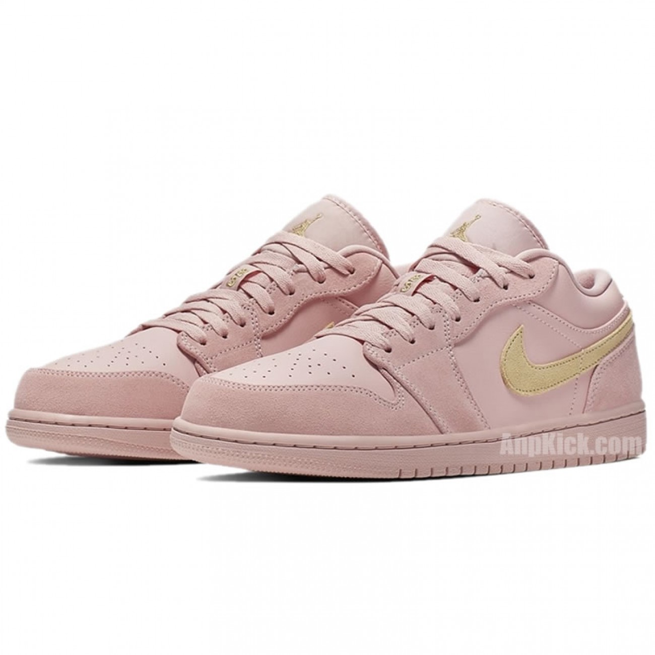 Air Jordan 1 Lows Coral and Club Gold Suede CJ9216-676