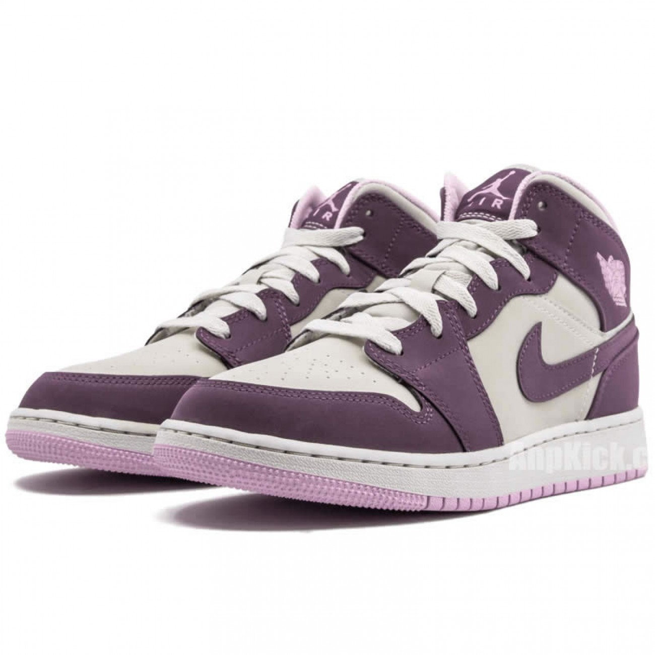 Air Jordan 1 Mid GS Pro Purple / Desert Sand Shoes For Women 555112-500