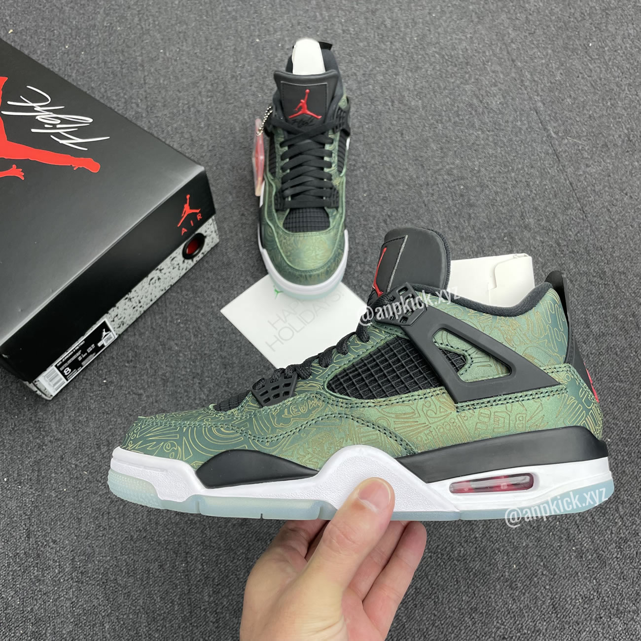 Jalen Ramsey x Air Jordan 4 Retro Laser Green Happy Holidays CW0897-101