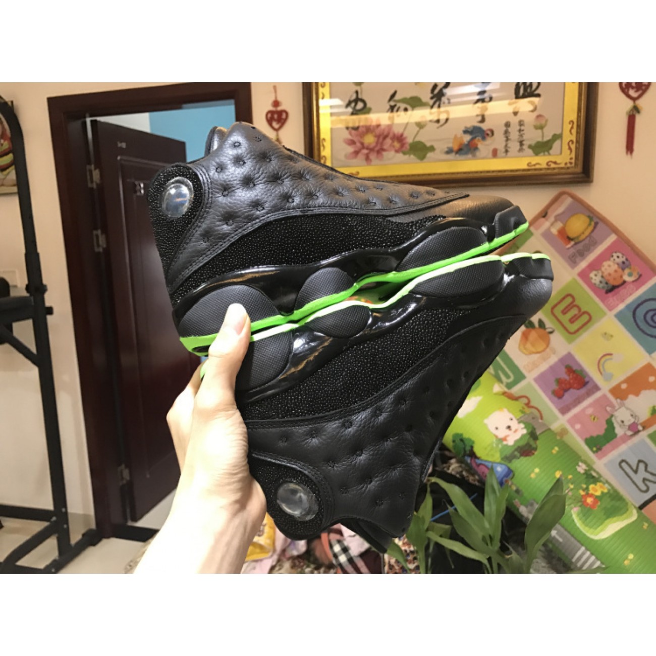 Air Jordan 13 Altitude Black Green 414571-042