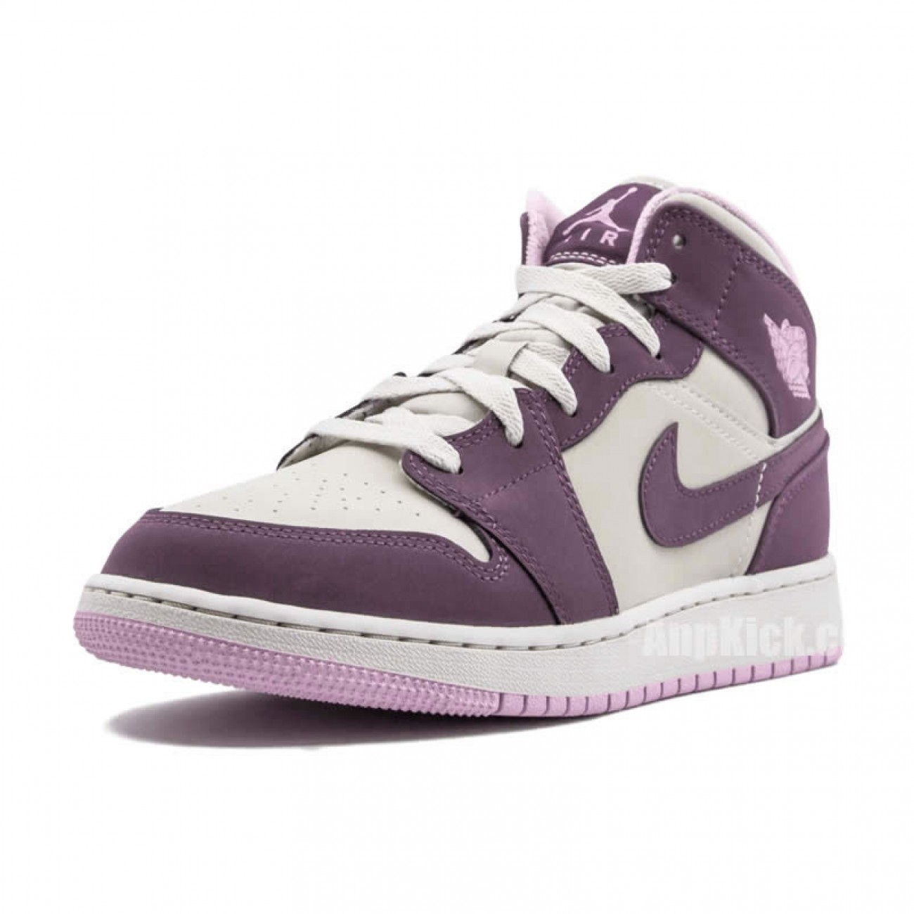 Air Jordan 1 Mid GS Pro Purple / Desert Sand Shoes For Women 555112-500