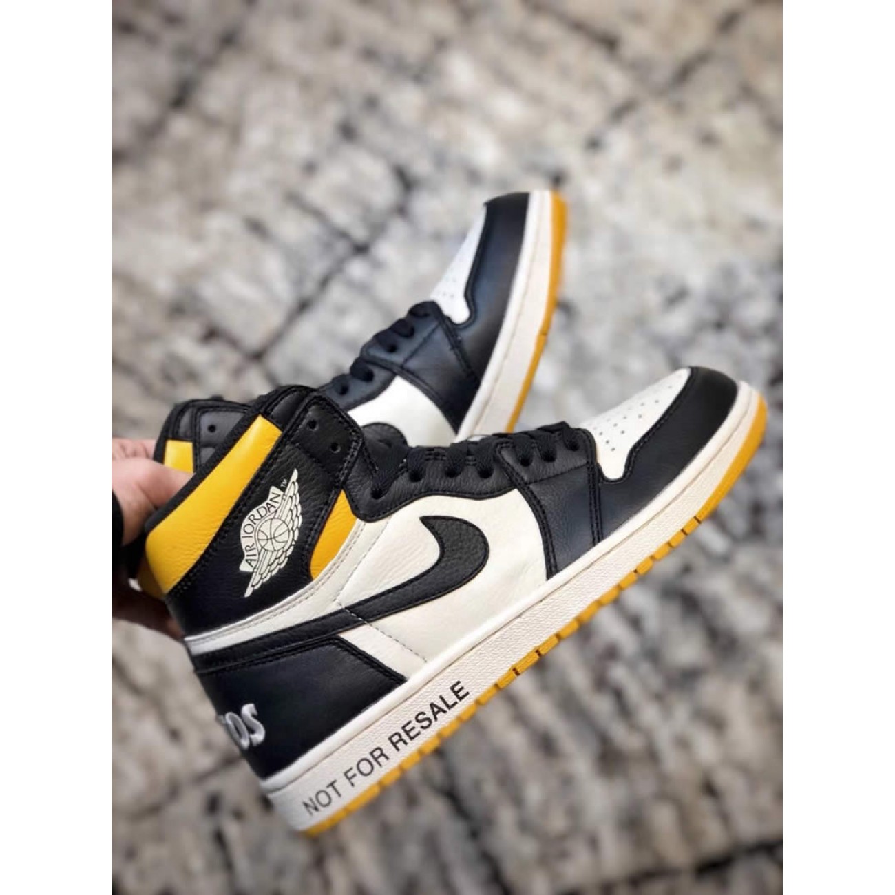 Air Jordan 1 NO L'S Not For Resale Black/Yellow For Sale 861428-107