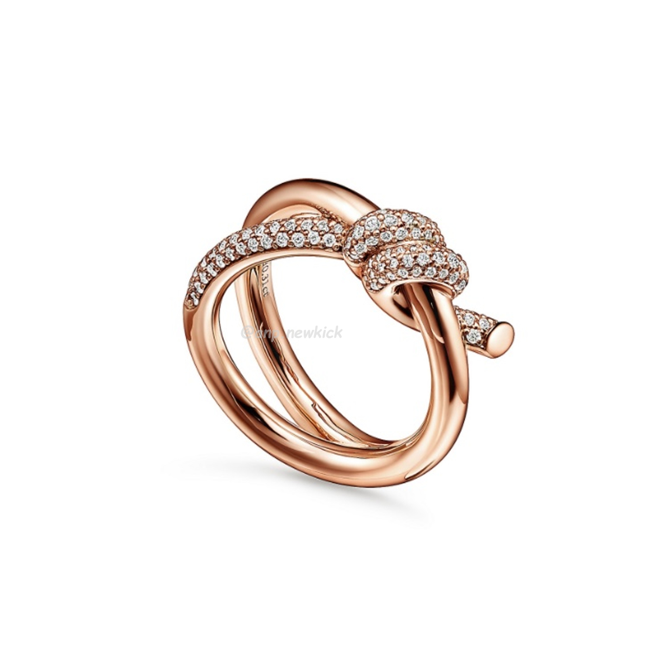 Tiffany & Co. T Rose gold diamond double row ring