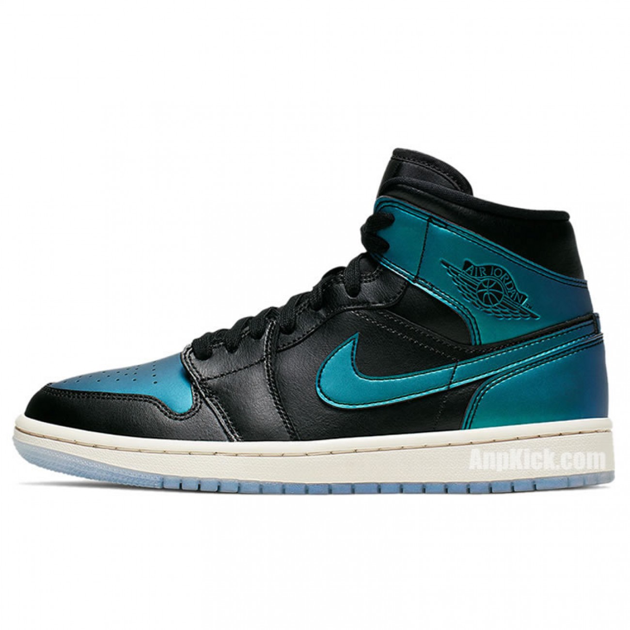 Air Jordan 1 Mid Black Iridescent Mens GS AJ1 Shoes BQ6472-009