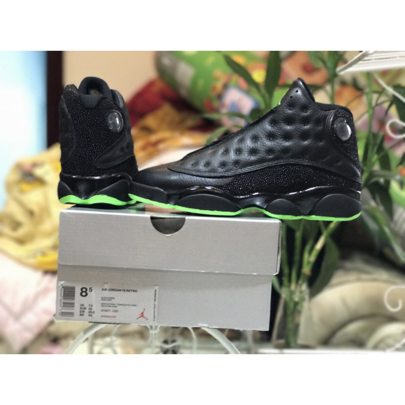 Air Jordan 13 Altitude Black Green 414571-042