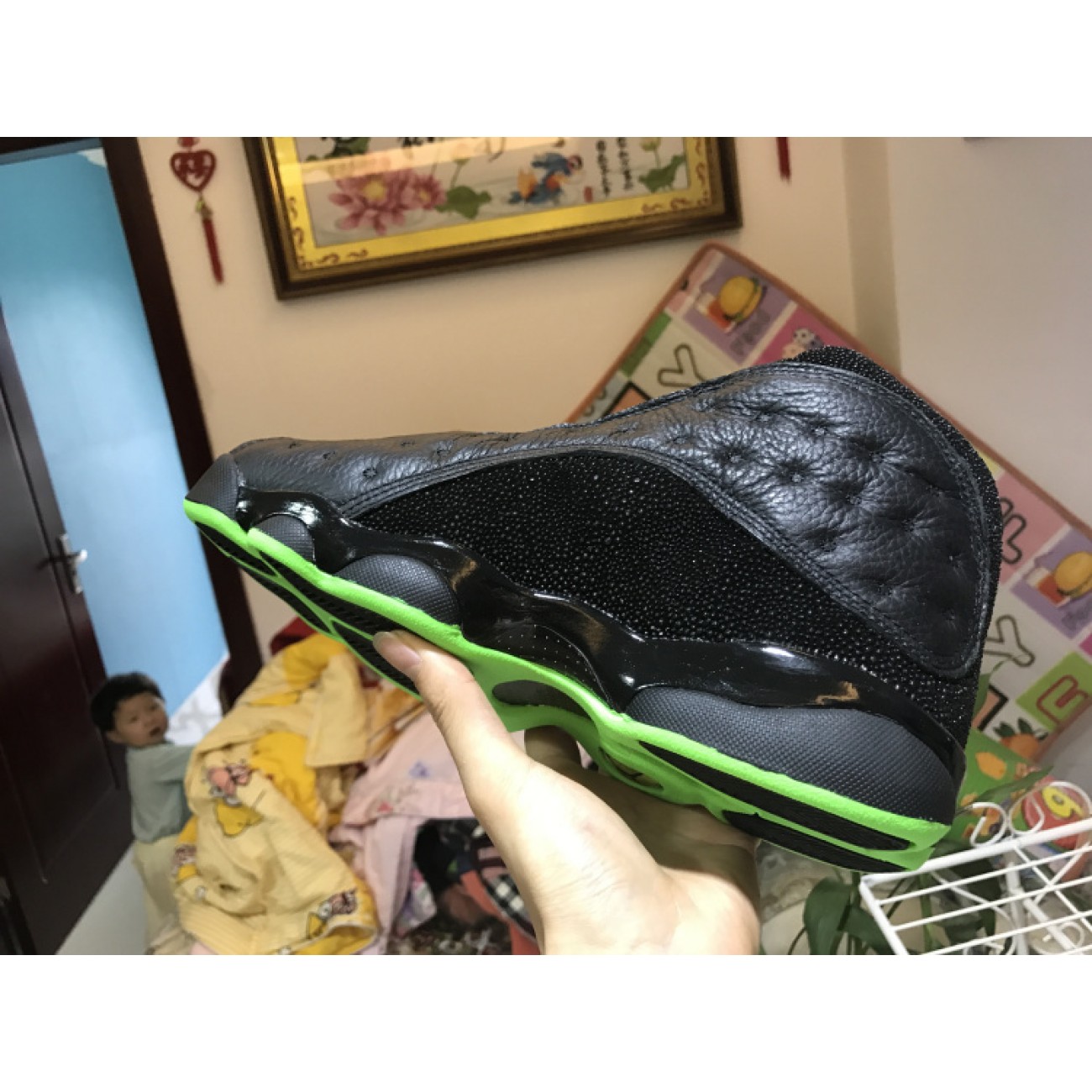 Air Jordan 13 Altitude Black Green 414571-042