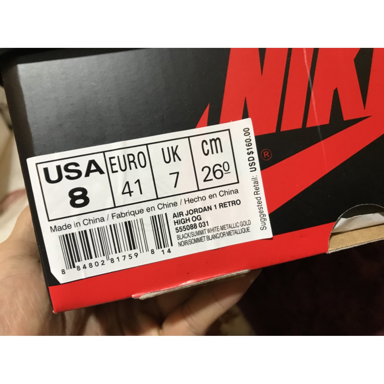 Air Jordan 1 Retro OG AJ1 Los Angeles 555088-031