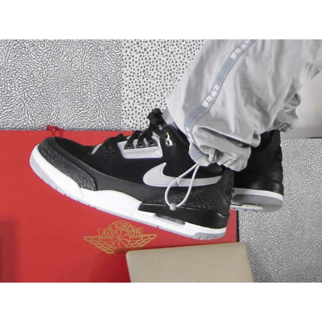 Air Jordan 3 Tinker 2019 Black Cement On Feet Release Date CK4348-007