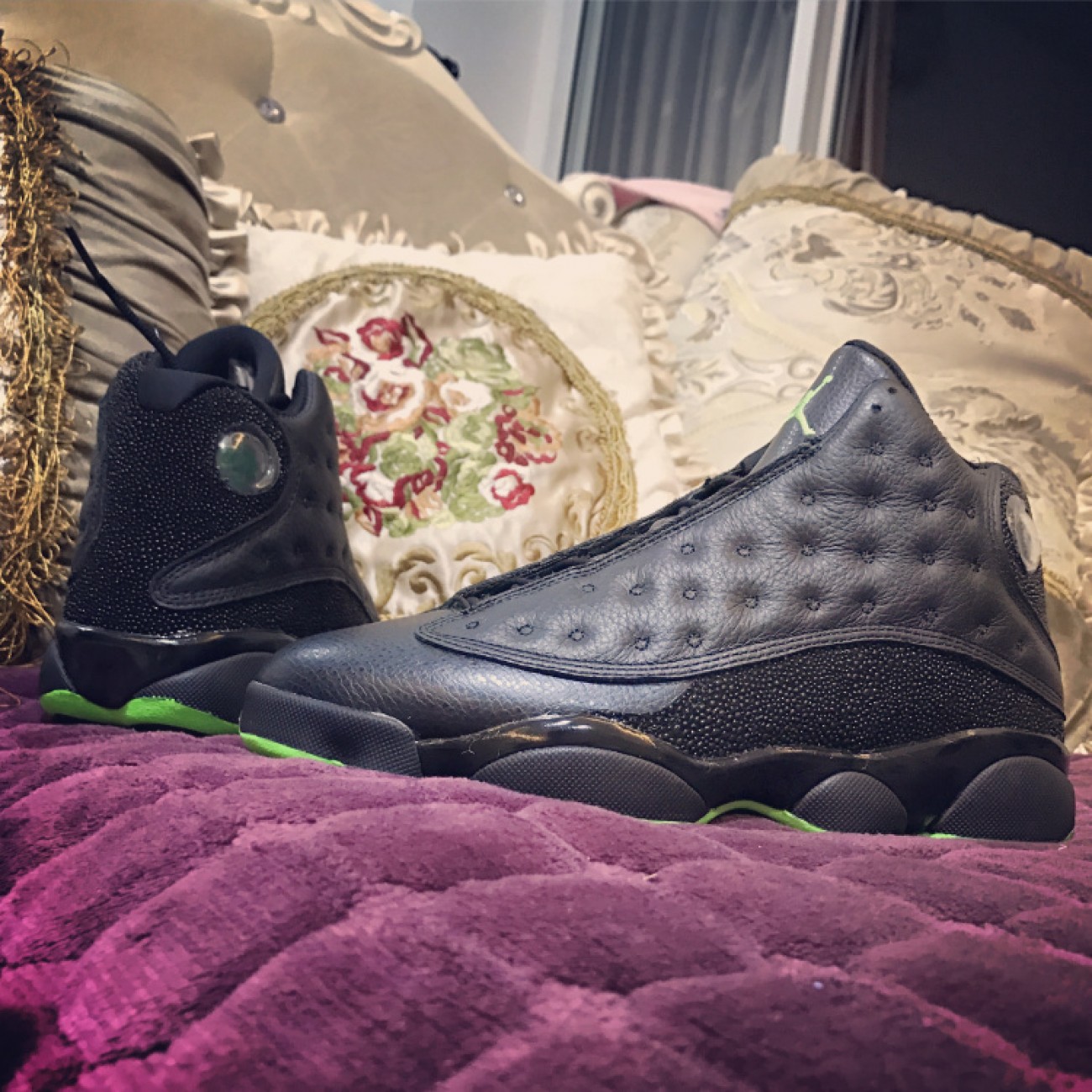Air Jordan 13 Altitude Black Green 414571-042