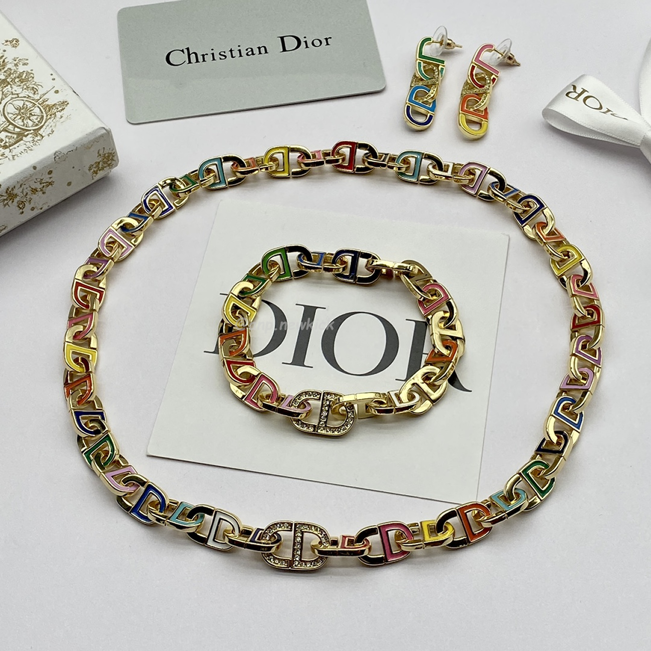 Dior bracelet necklace earring set