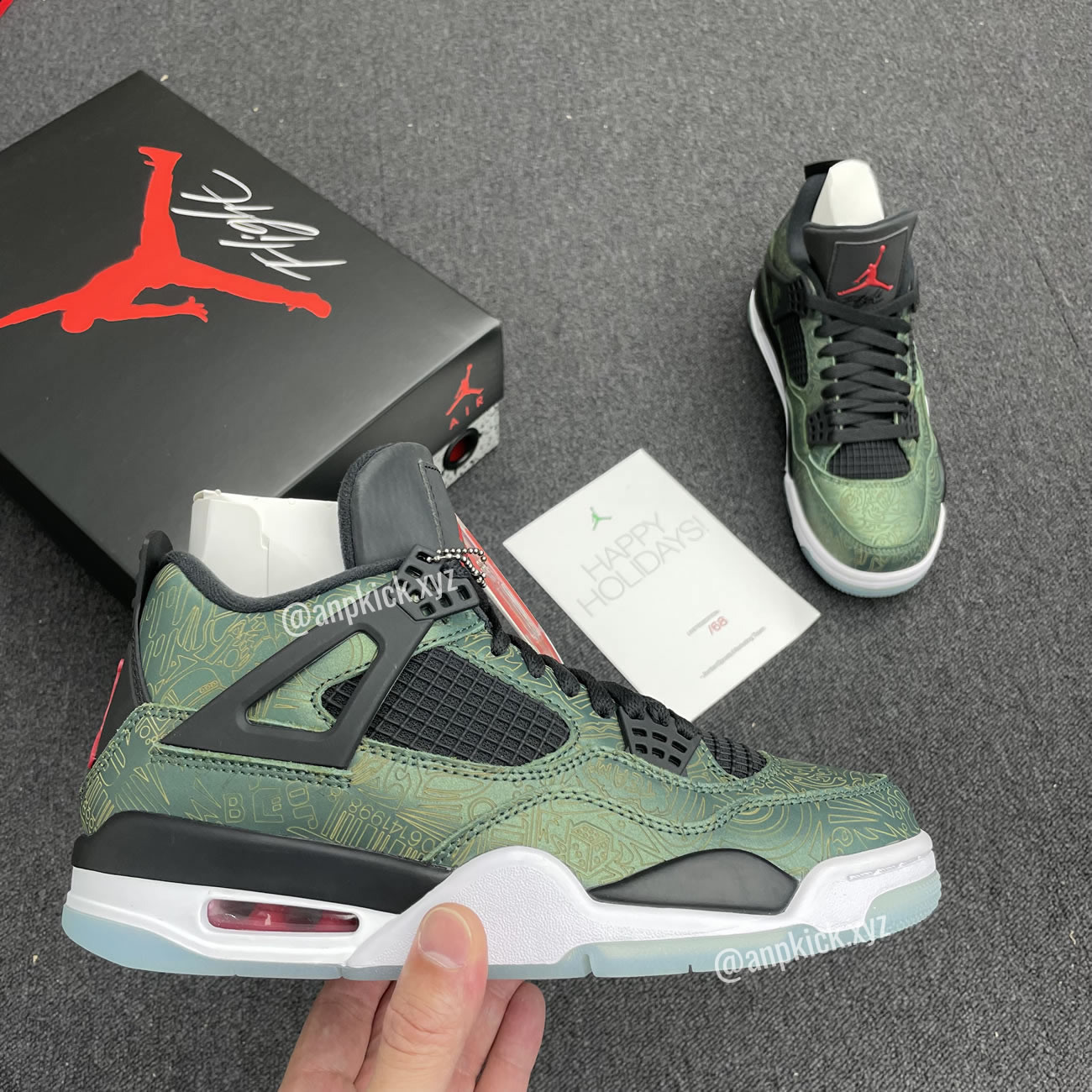 Jalen Ramsey x Air Jordan 4 Retro Laser Green Happy Holidays CW0897-101
