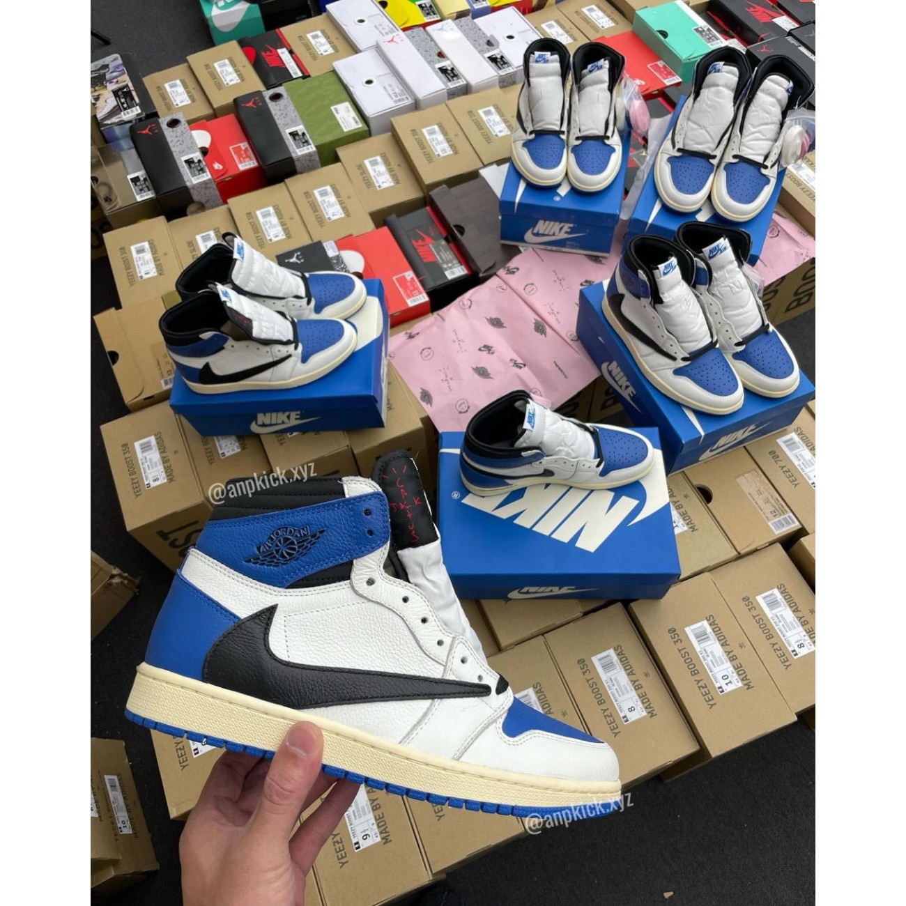 Travis Scott x Air Jordan 1 High OG SP Military Blue Collab With Fragment Cactus Jack Royal DH3227-105