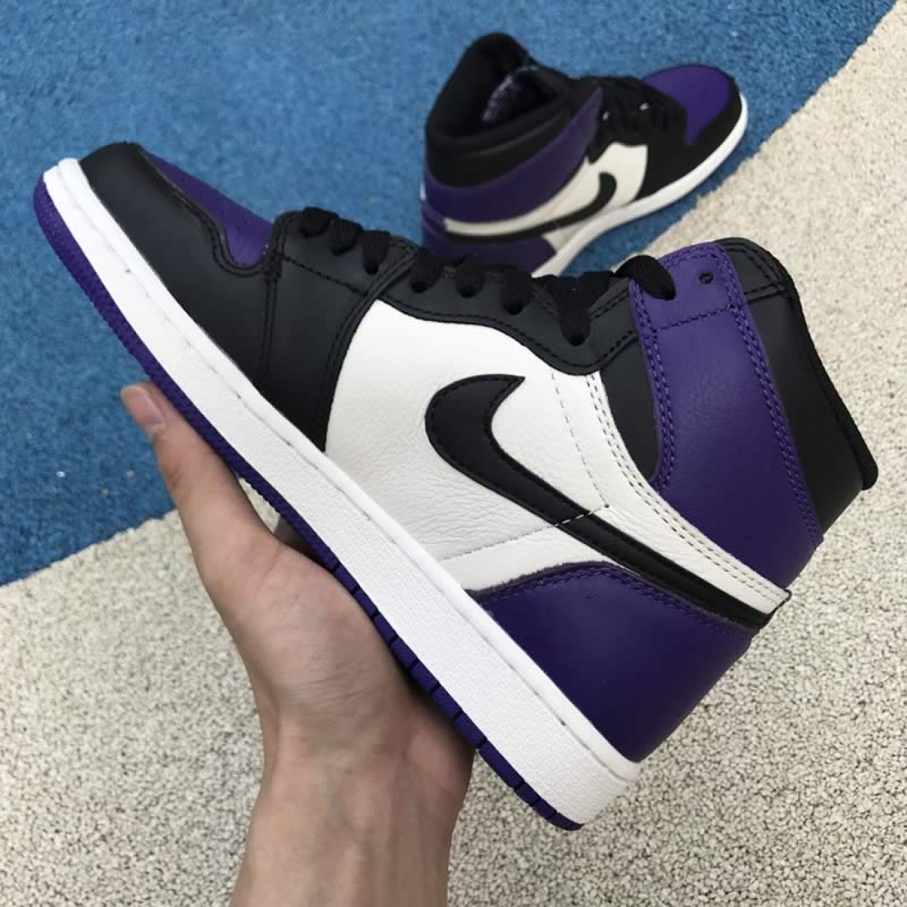 Air Jordan 1 Retro High OG Court Purple Sail Black For Sale Mens Wmns GS Size 555088-501