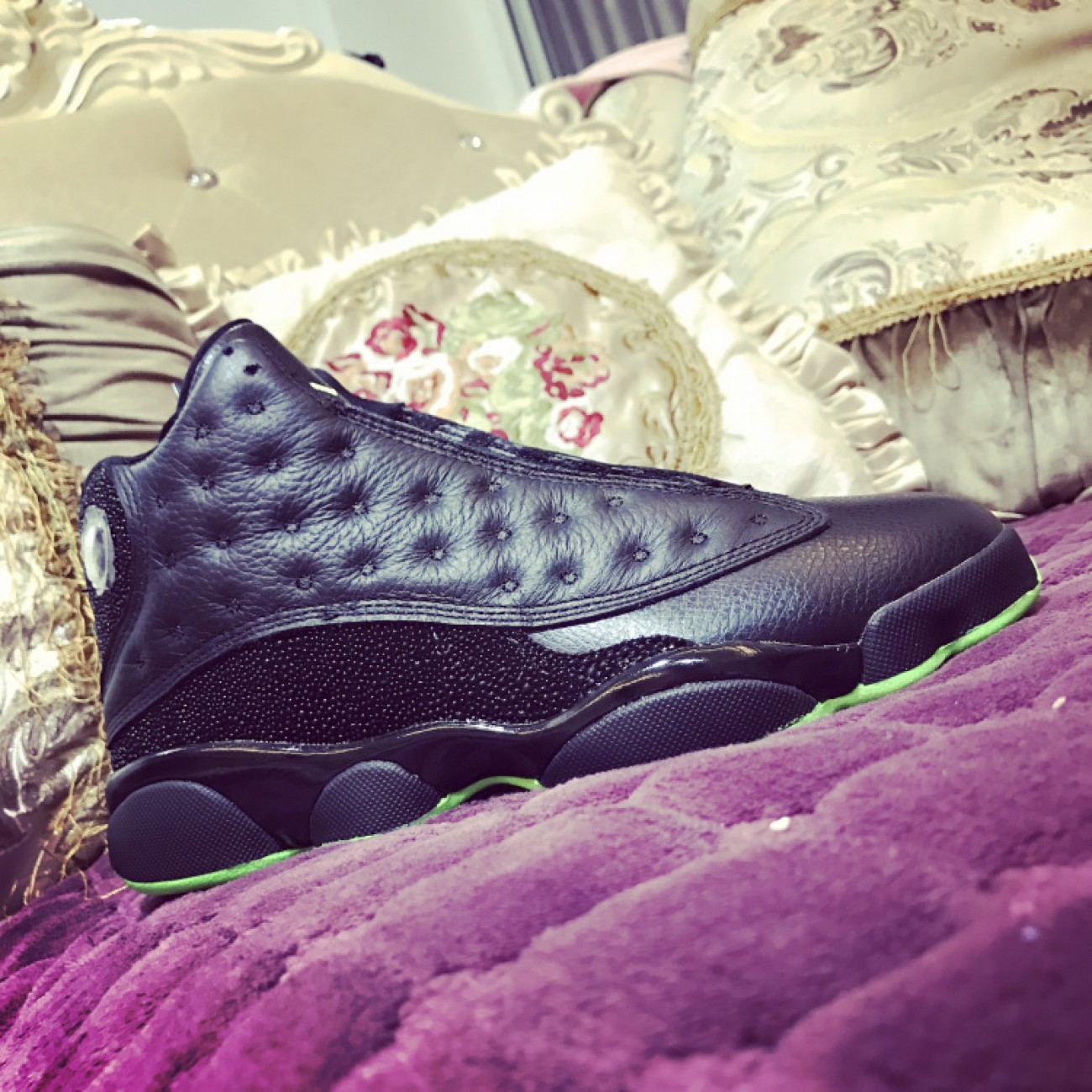 Air Jordan 13 Altitude Black Green 414571-042
