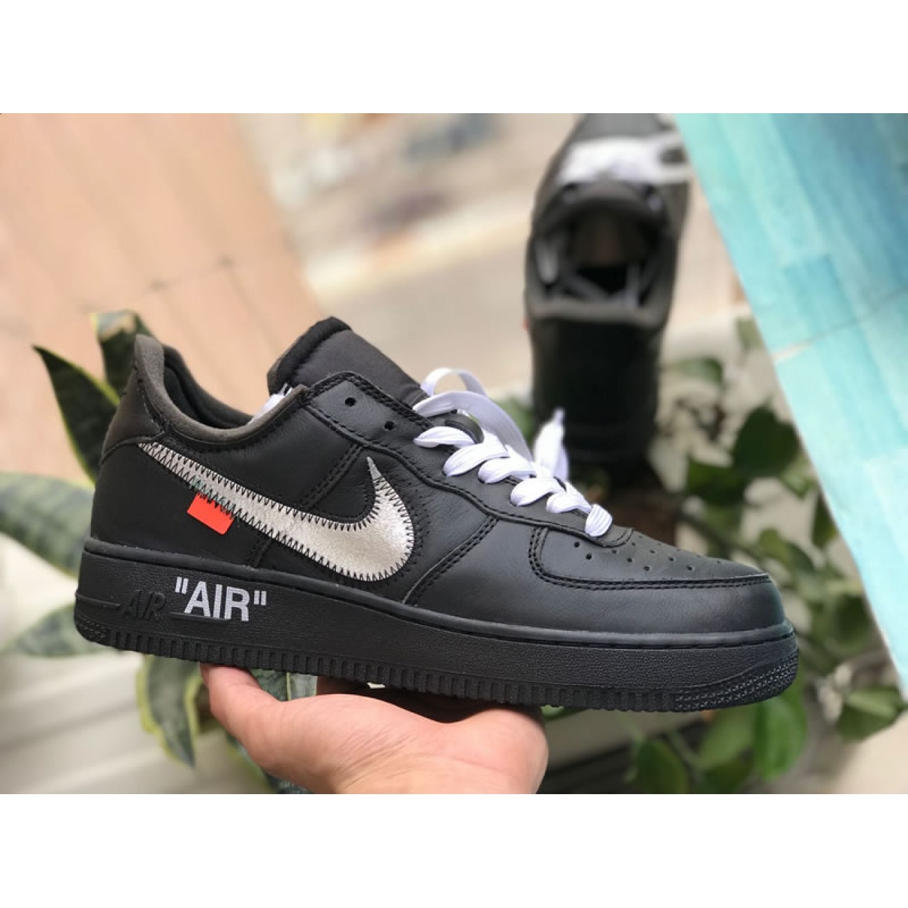 Nike Air Force 1 '07 Virgil x MoMa Off-White AV5210-001 Black/Metallic Silver