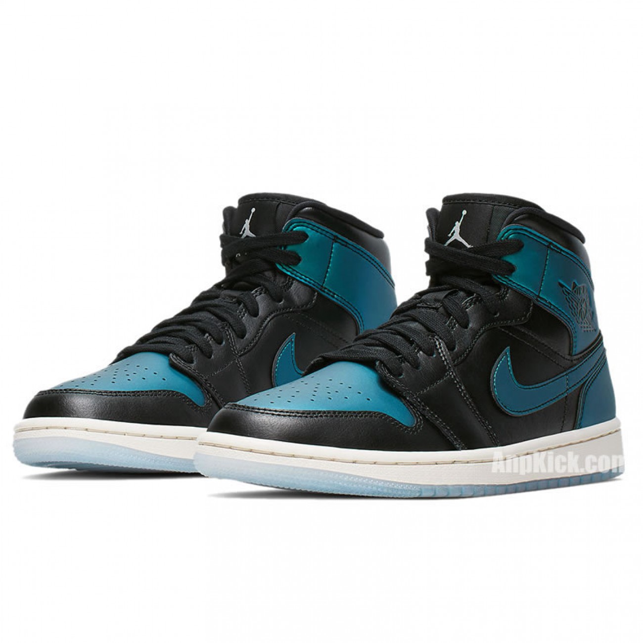 Air Jordan 1 Mid Black Iridescent Mens GS AJ1 Shoes BQ6472-009