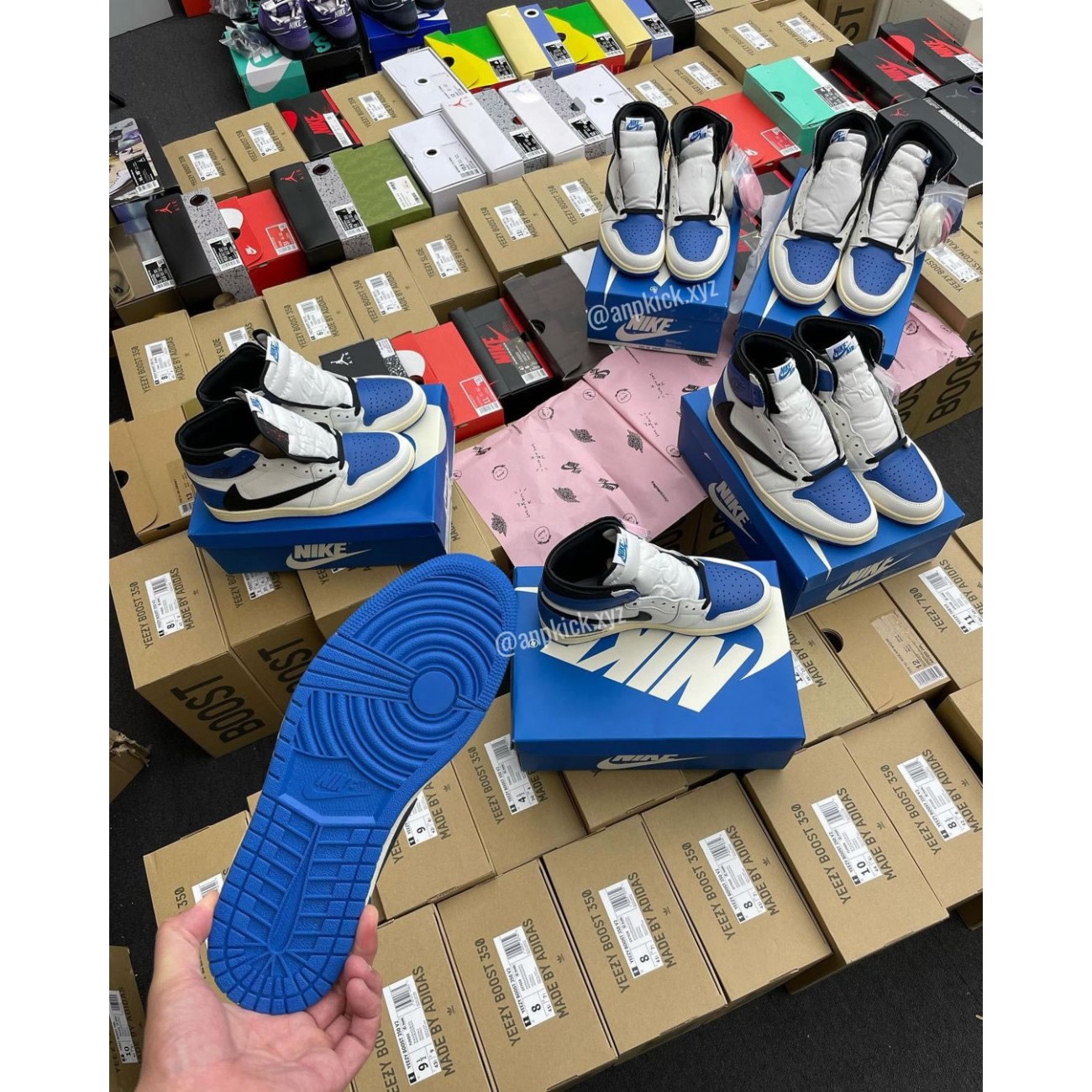 Travis Scott x Air Jordan 1 High OG SP Military Blue Collab With Fragment Cactus Jack Royal DH3227-105