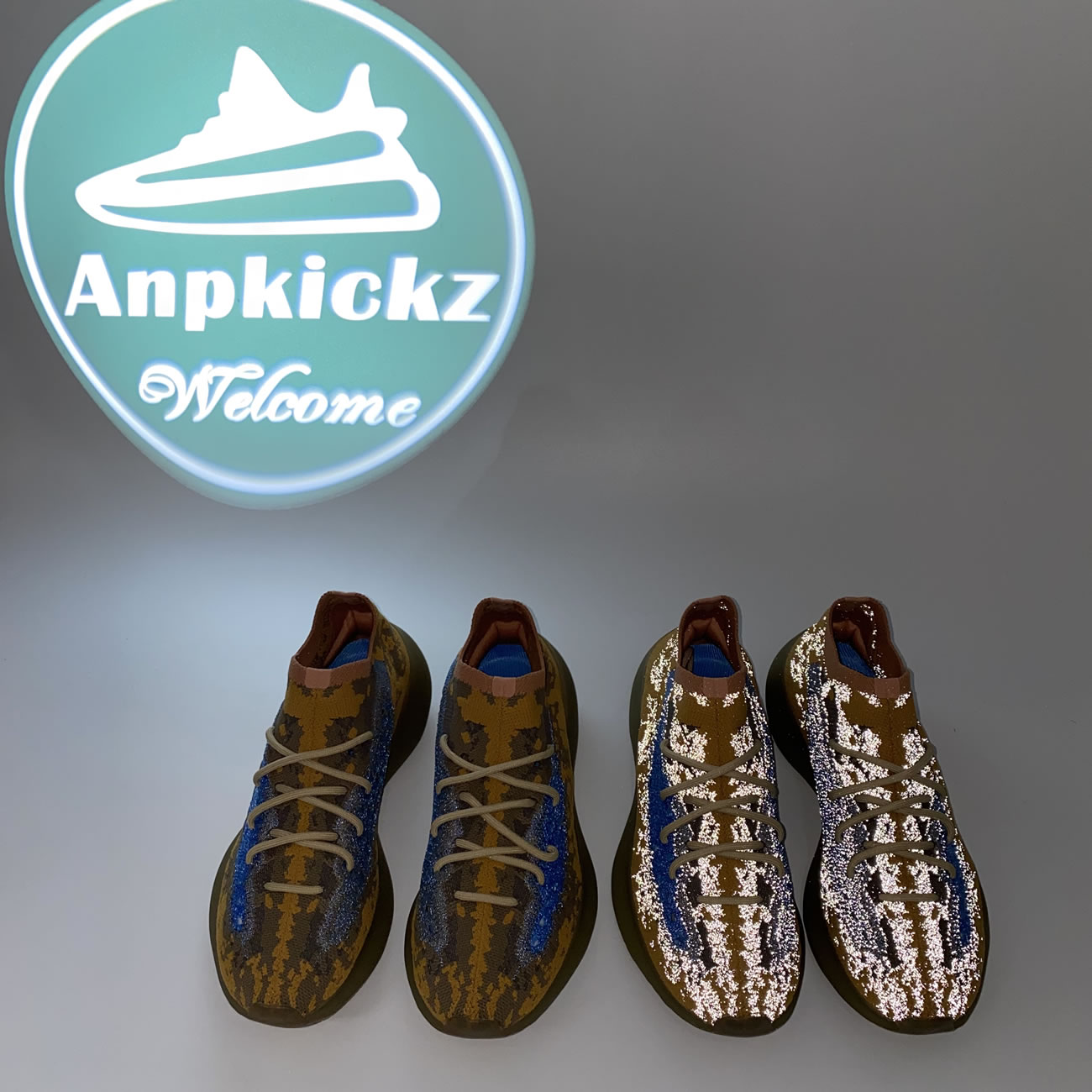 Yeezy Boost 380 Blue Oat Non-Reflective Q47306 Reflective FX9847