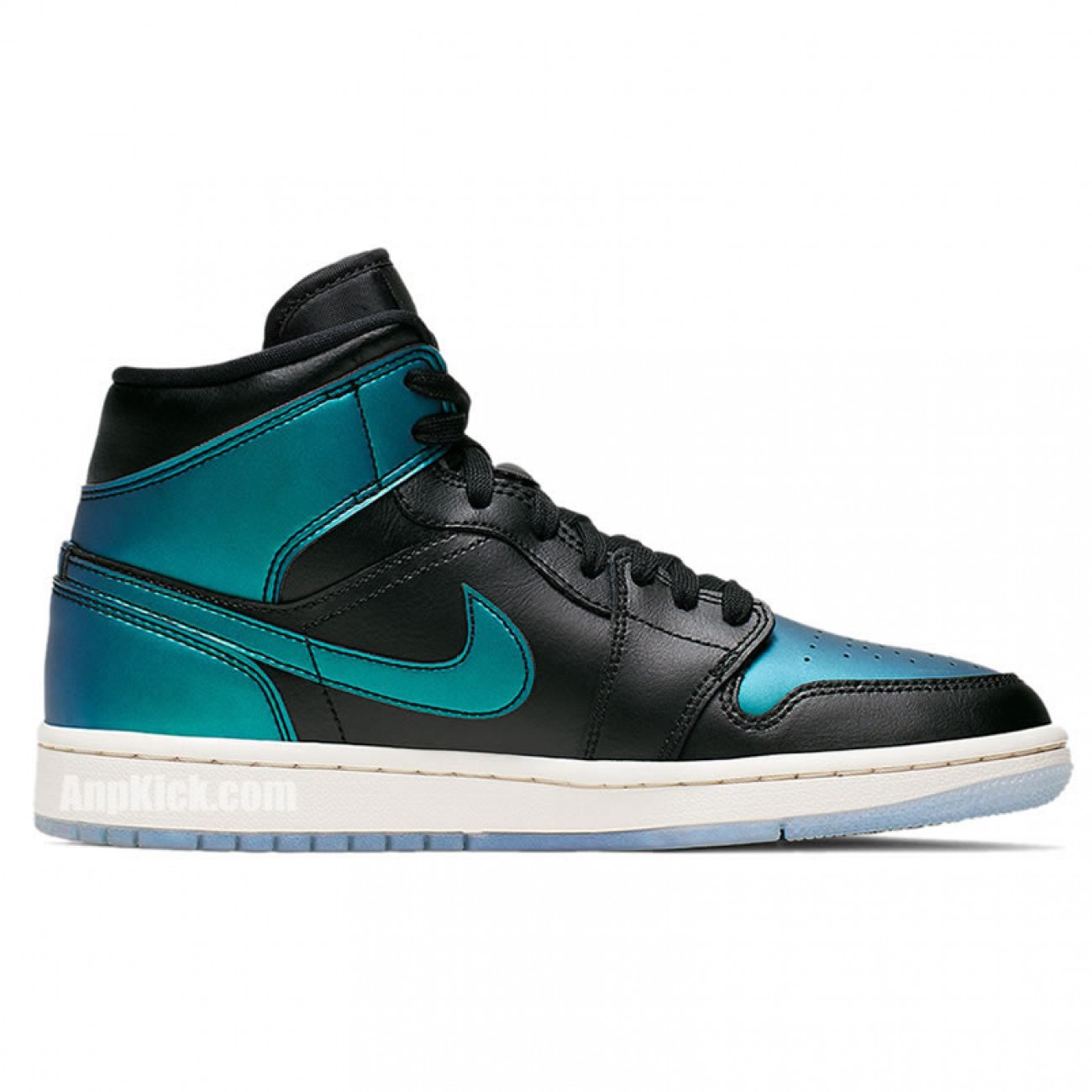 Air Jordan 1 Mid Black Iridescent Mens GS AJ1 Shoes BQ6472-009