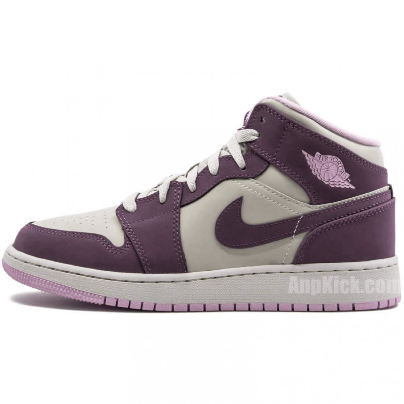 Air Jordan 1 Mid GS Pro Purple / Desert Sand Shoes For Women 555112-500