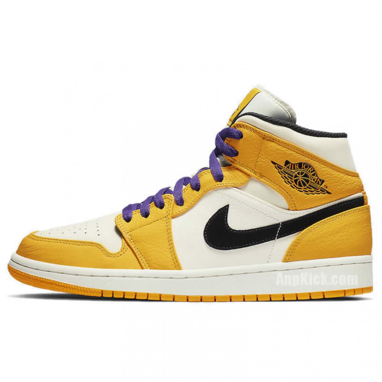 Air Jordan 1 Mid 2019 Lakers Yellow Purple Release Date 852542-700