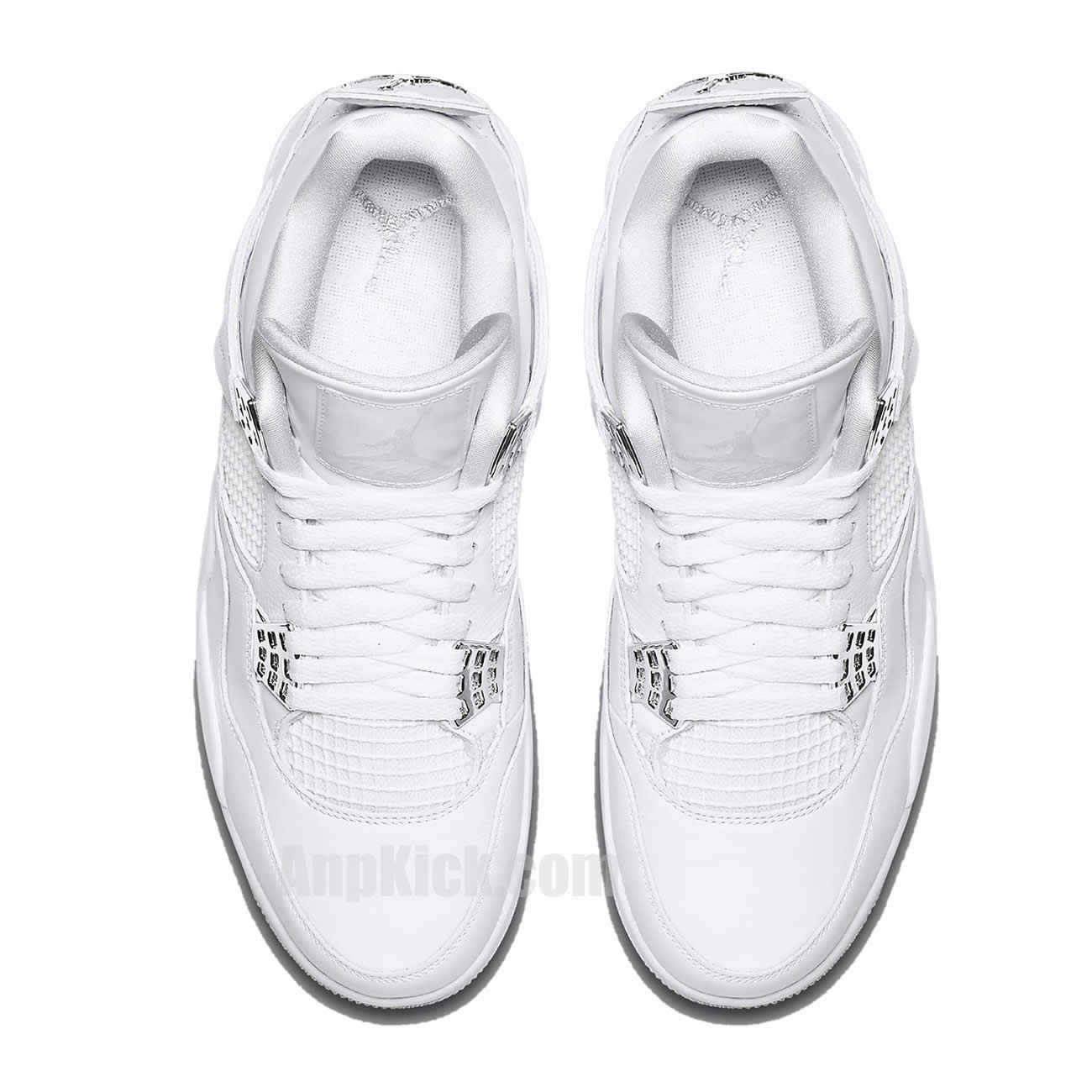 Air Jordan 4 All White/Silver Pure Money Mens GS For Sale 308497-100