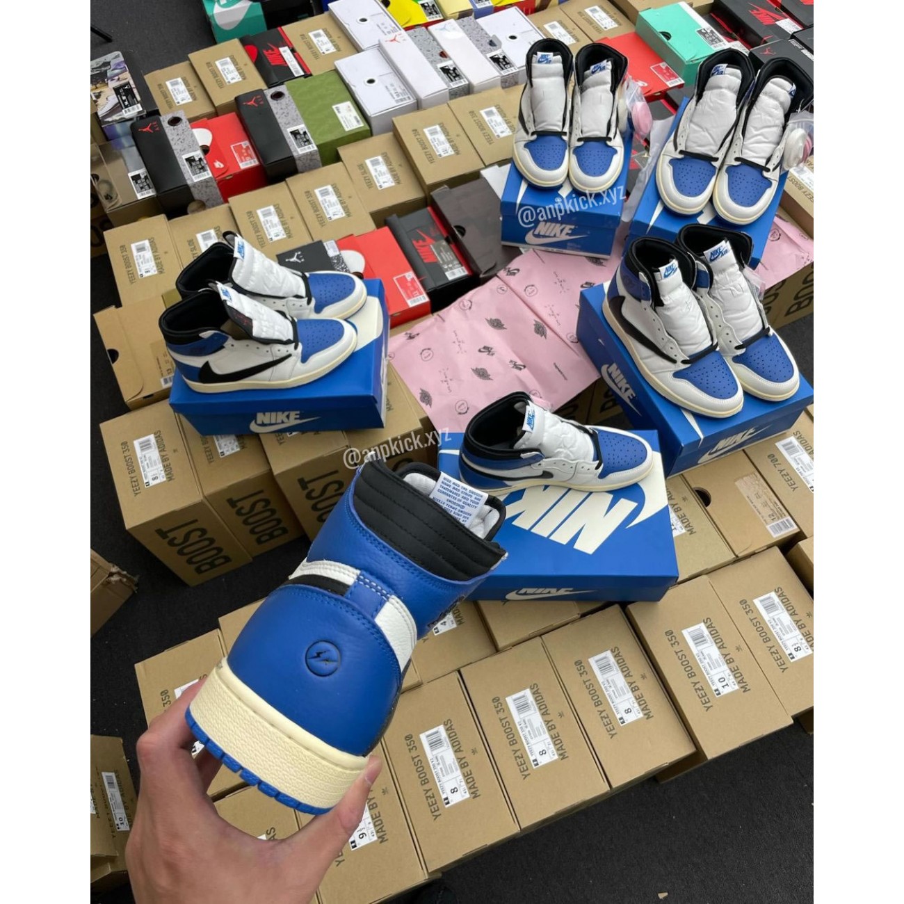 Travis Scott x Air Jordan 1 High OG SP Military Blue Collab With Fragment Cactus Jack Royal DH3227-105