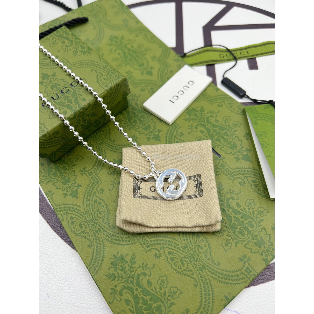 Gucci Interlocking Necklace Silver