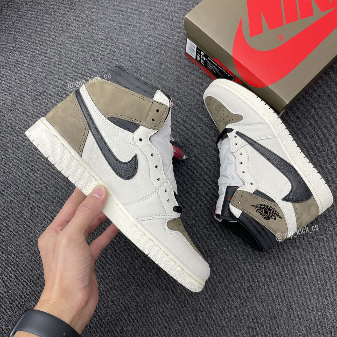 Travis Scott x Air Jordan 1 High OG SP White Brown/Black x Fragment Custom Making