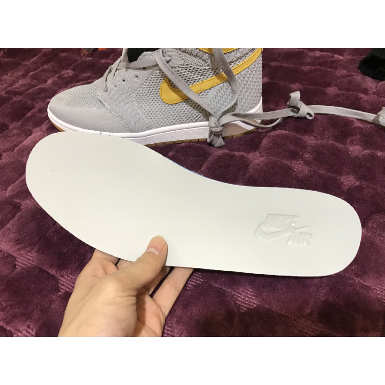 Air Jordon1 Flyknit Grey/Orange 919704-025