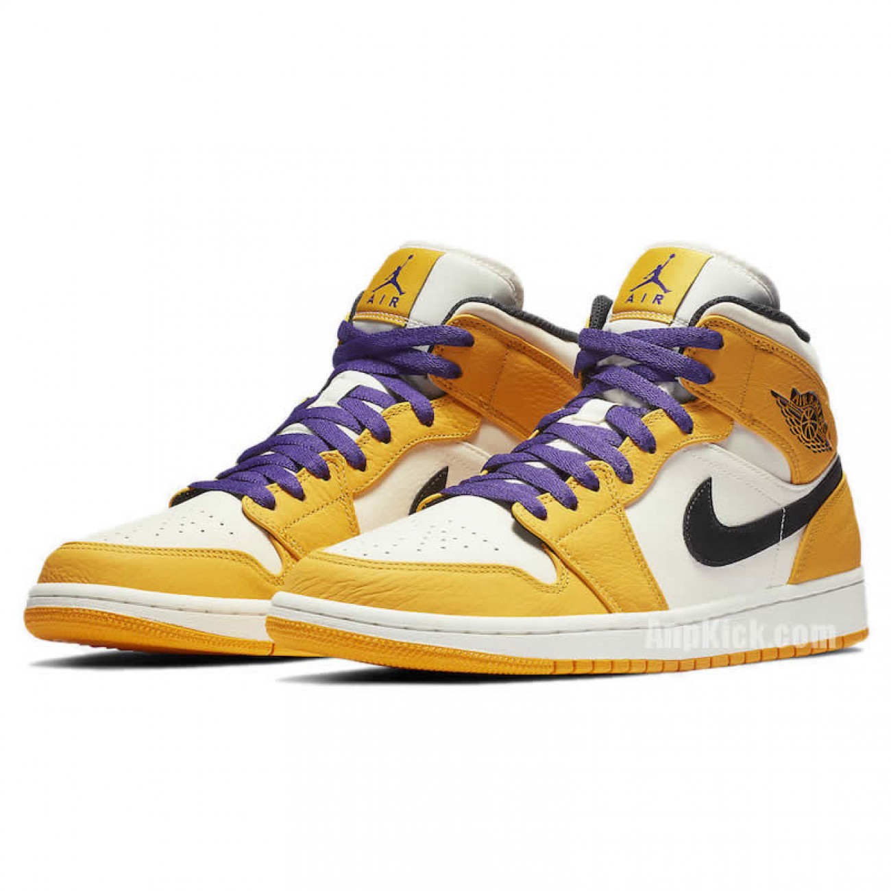 Air Jordan 1 Mid 2019 Lakers Yellow Purple Release Date 852542-700