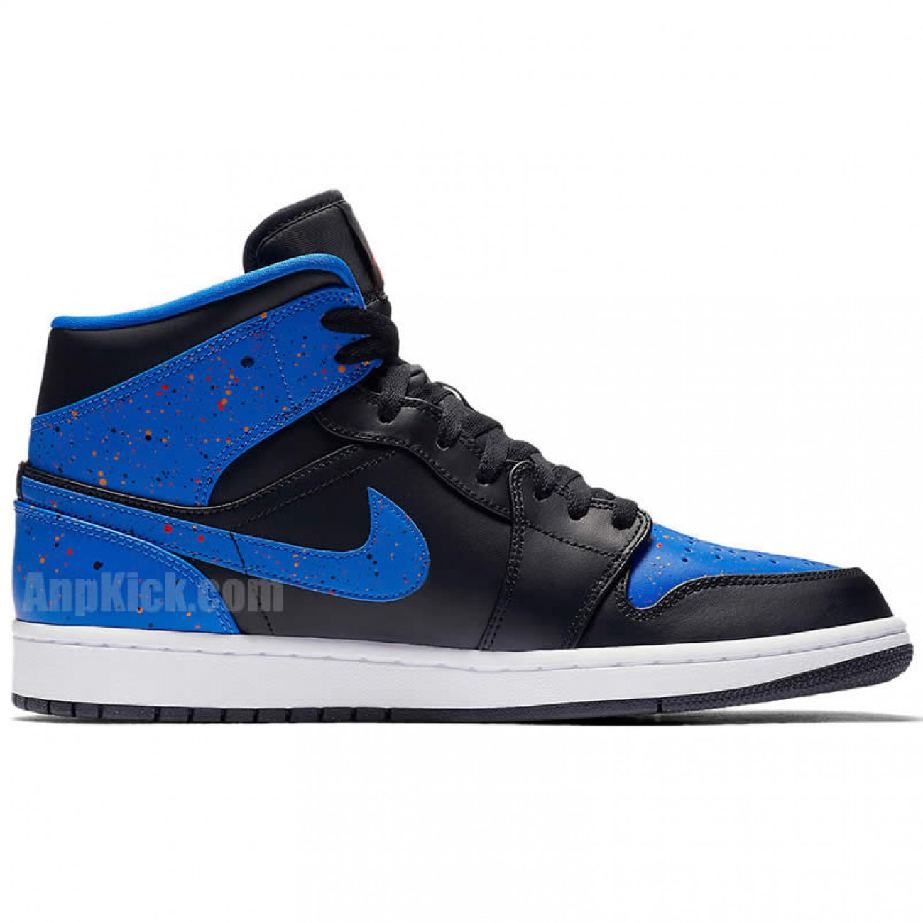 Air Jordan 1 Mid Royal Blue Paint Splatter Shoes 554724-048