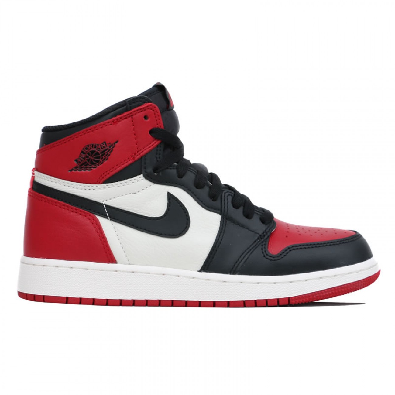 Air Jordan 1 Bred Toe Womens GS Red and Black Jordans Shoes 575441-610