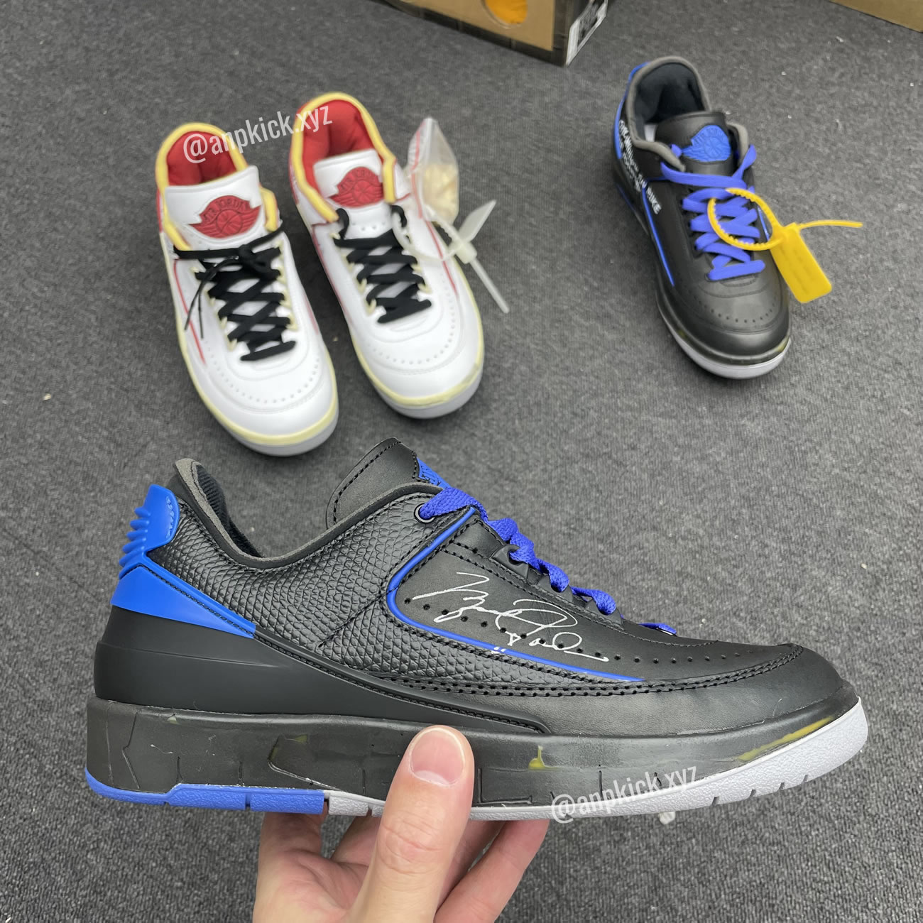 Off-White x Air Jordan 2 Low White/Red & Black/Blue