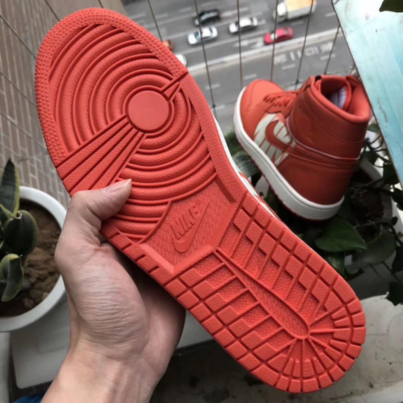 Air Jordan 1 Nike Swoosh Orange Off-White Sample Style 555088-800