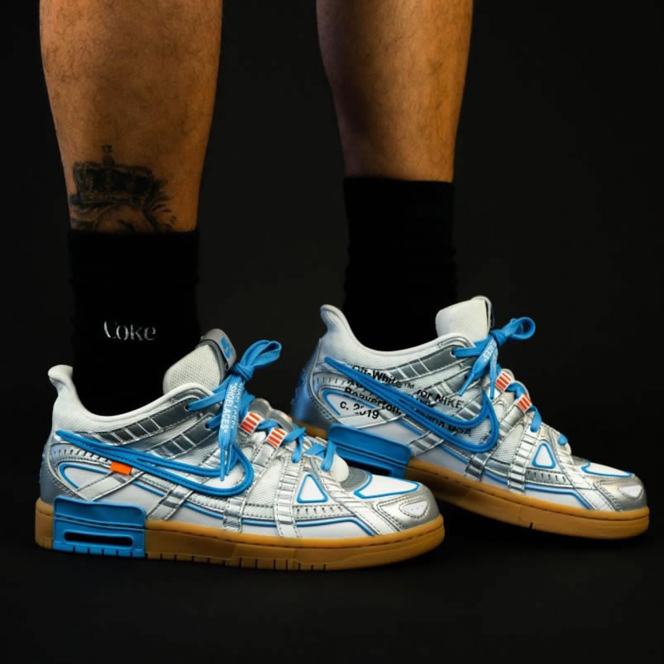 OFF-WHITE x Nike Air Rubber Dunk University Blue Release Date CU6015-100