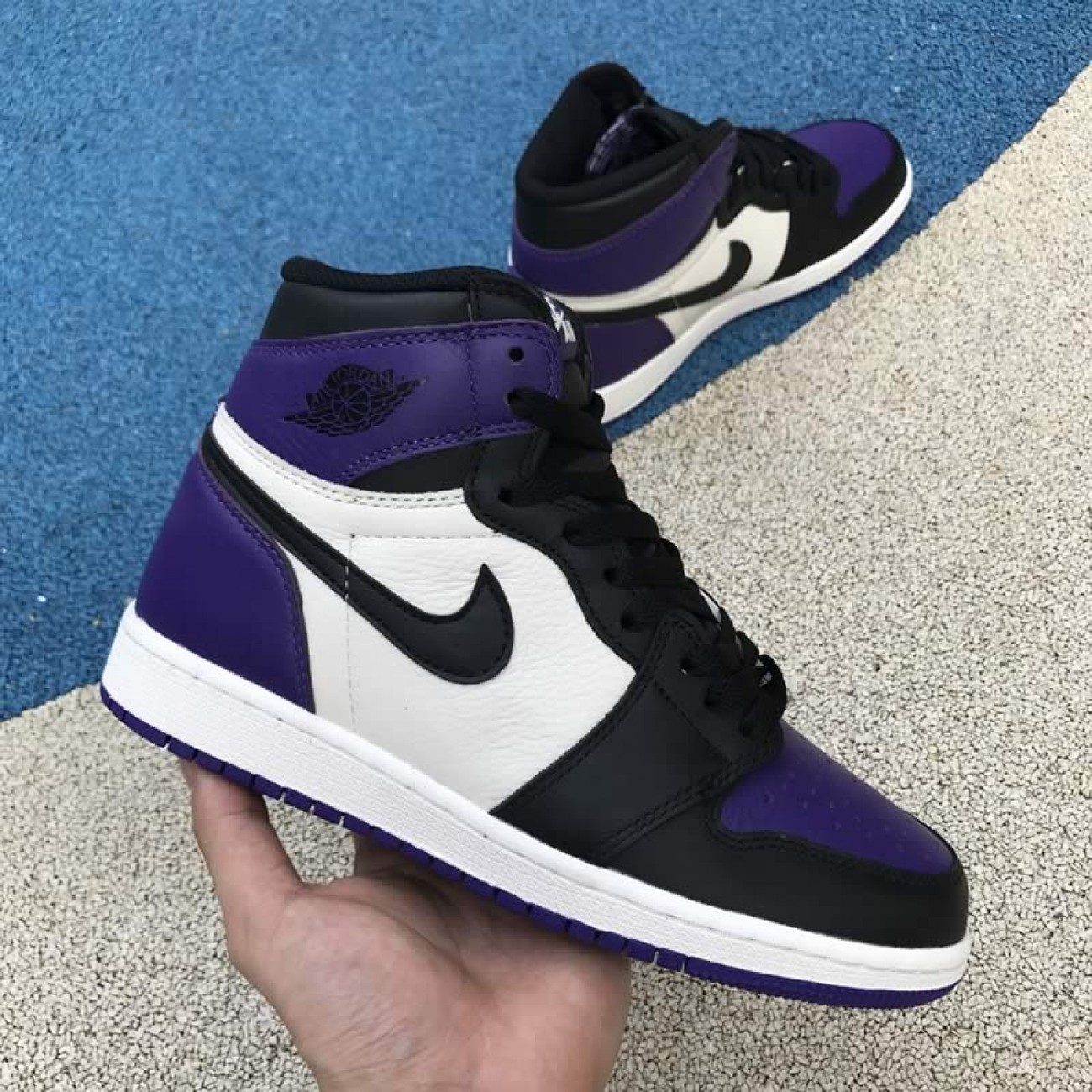 Air Jordan 1 Retro High OG Court Purple Sail Black For Sale Mens Wmns GS Size 555088-501